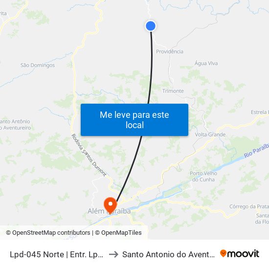 Lpd-045 Norte | Entr. Lpd-340 to Santo Antonio do Aventureiro map