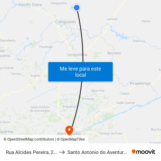 Rua Alcides Pereira, 275 to Santo Antonio do Aventureiro map