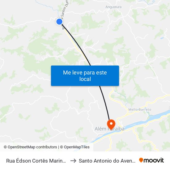 Rua Édson Cortês Marinho, 855 to Santo Antonio do Aventureiro map