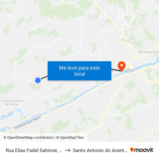 Rua Elias Fadel Sahione, Oeste to Santo Antonio do Aventureiro map