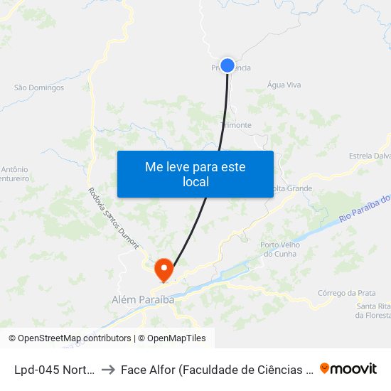 Lpd-045 Norte | Entr. Lpd-498 to Face Alfor (Faculdade de Ciências Jurídicas e Gerenciais Alves Fortes) map