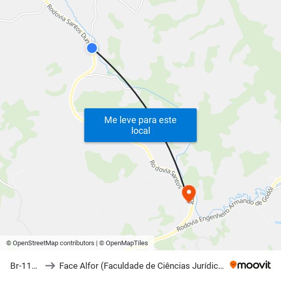 Br-116 Norte to Face Alfor (Faculdade de Ciências Jurídicas e Gerenciais Alves Fortes) map