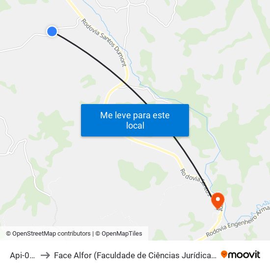 Api-010 Sul to Face Alfor (Faculdade de Ciências Jurídicas e Gerenciais Alves Fortes) map