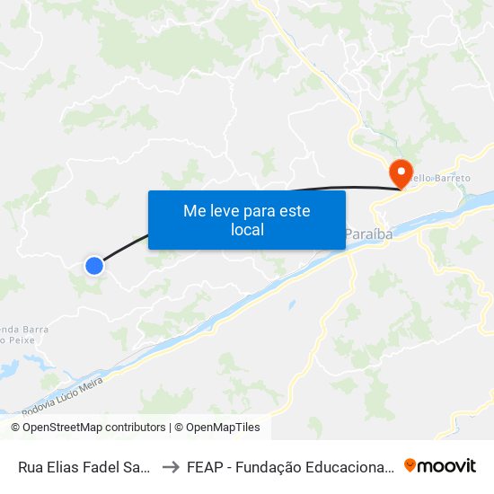 Rua Elias Fadel Sahione, Oeste to FEAP - Fundação Educacional de Além Paraíba map