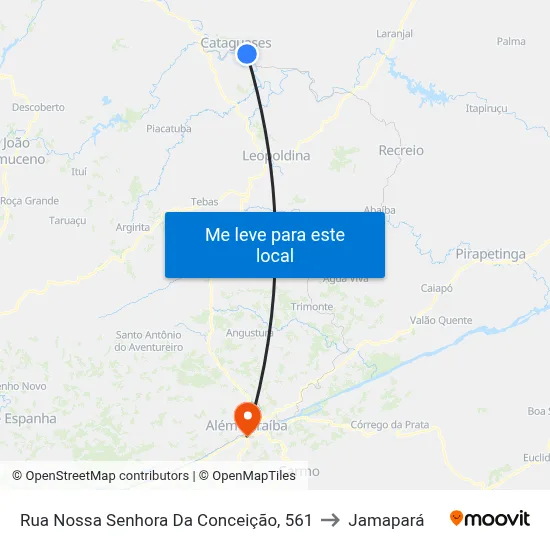 Rua Nossa Senhora Da Conceição, 561 to Jamapará map