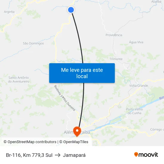 Br-116, Km 779,3 Sul to Jamapará map