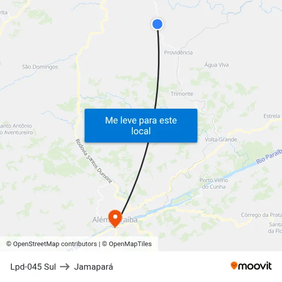 Lpd-045 Sul to Jamapará map