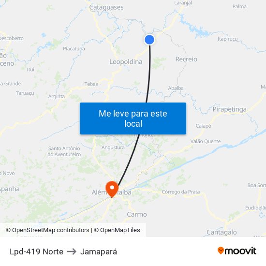 Lpd-419 Norte to Jamapará map