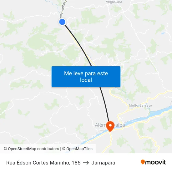 Rua Édson Cortês Marinho, 185 to Jamapará map