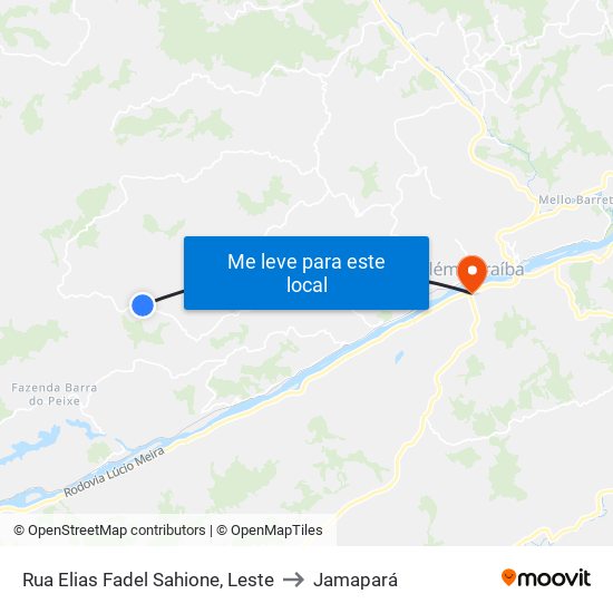 Rua Elias Fadel Sahione, Leste to Jamapará map