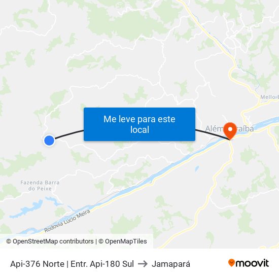 Api-376 Norte | Entr. Api-180 Sul to Jamapará map