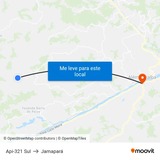 Api-321 Sul to Jamapará map
