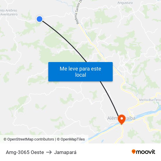 Amg-3065 Oeste to Jamapará map