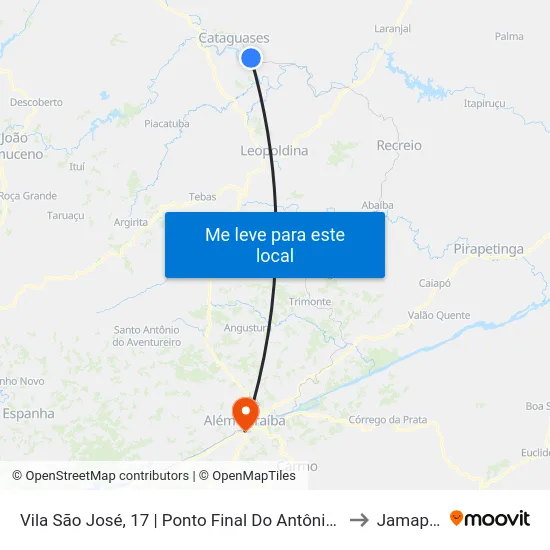 Vila São José, 17 | Ponto Final Do Antônio Justino to Jamapará map