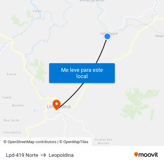 Lpd-419 Norte to Leopoldina map