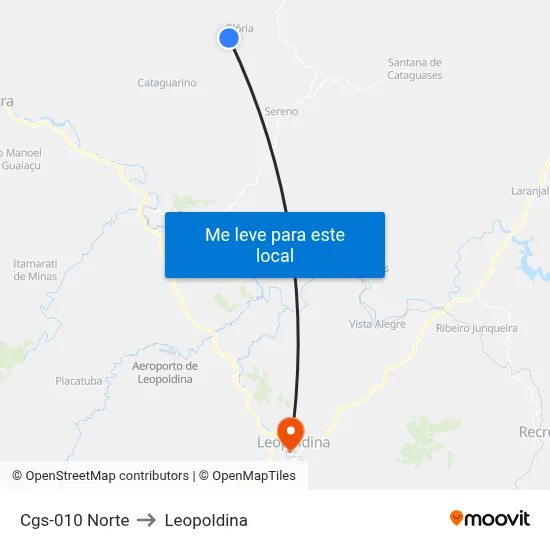 Cgs-010 Norte to Leopoldina map