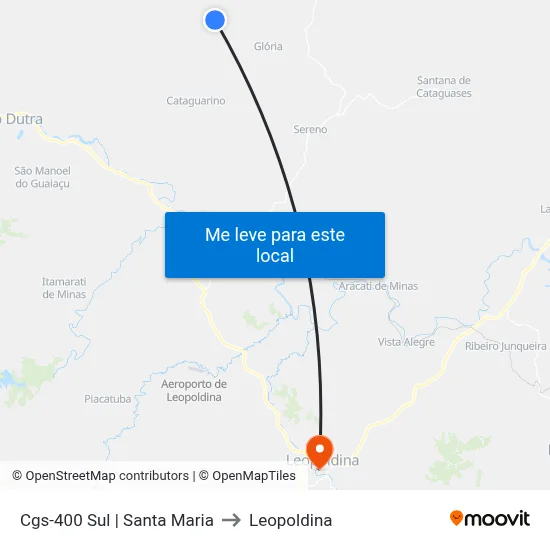 Cgs-400 Sul | Santa Maria to Leopoldina map