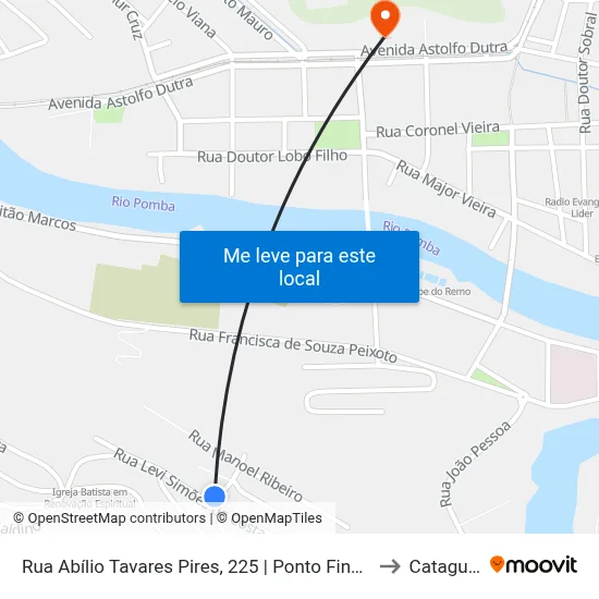 Rua Abílio Tavares Pires, 225 | Ponto Final Do Bom Pastor to Cataguases map