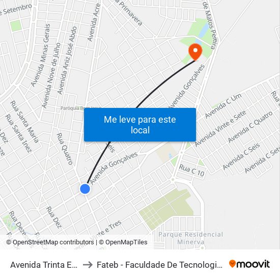 Avenida Trinta E Um, 2 to Fateb - Faculdade De Tecnologia Barretos map