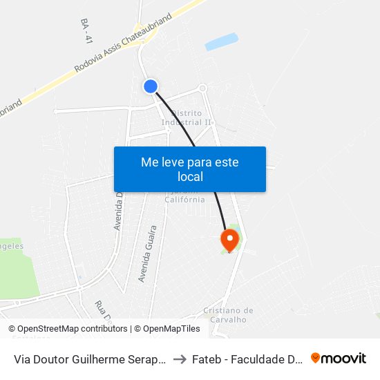 Via Doutor Guilherme Seraphico De Assis Carvalho, 2345 to Fateb - Faculdade De Tecnologia Barretos map