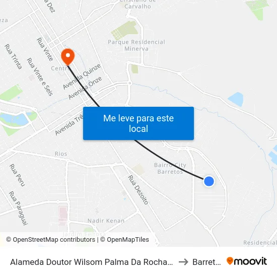 Alameda Doutor Wilsom Palma Da Rocha, 208 to Barretos map