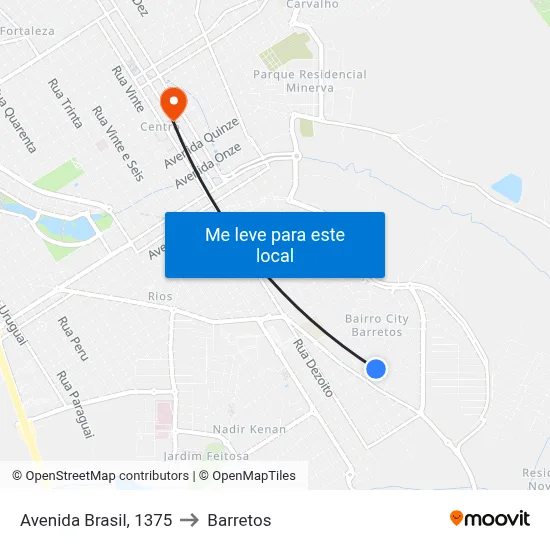 Avenida Brasil, 1375 to Barretos map