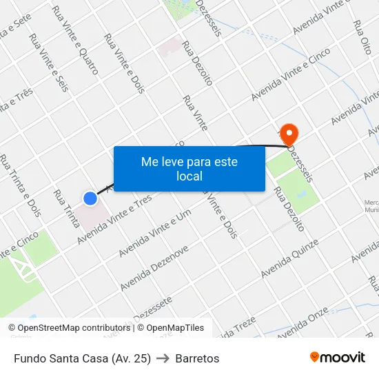 Fundo Santa Casa (Av. 25) to Barretos map