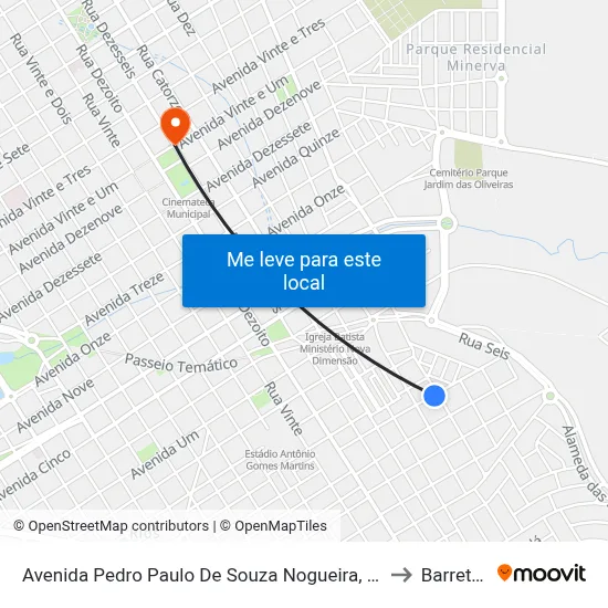 Avenida Pedro Paulo De Souza Nogueira, 410 to Barretos map