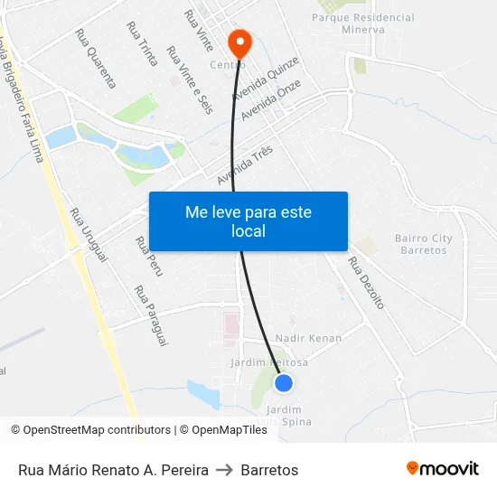 Rua Mário Renato A. Pereira to Barretos map
