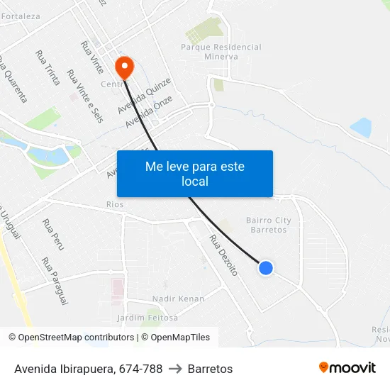 Avenida Ibirapuera, 674-788 to Barretos map