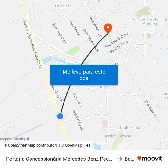 Portaria Concessionária Mercedes-Benz Pedro Monteleone (Rod. Brigadeiro Faria Lima) to Barretos map