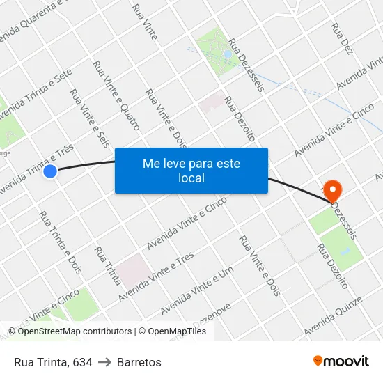 Rua Trinta, 634 to Barretos map