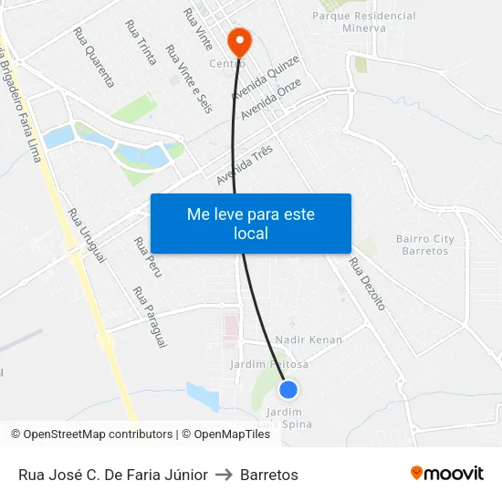Rua José C. De Faria Júnior to Barretos map