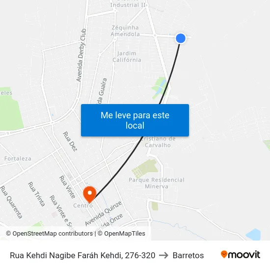 Rua Kehdi Nagibe Faráh Kehdi, 276-320 to Barretos map