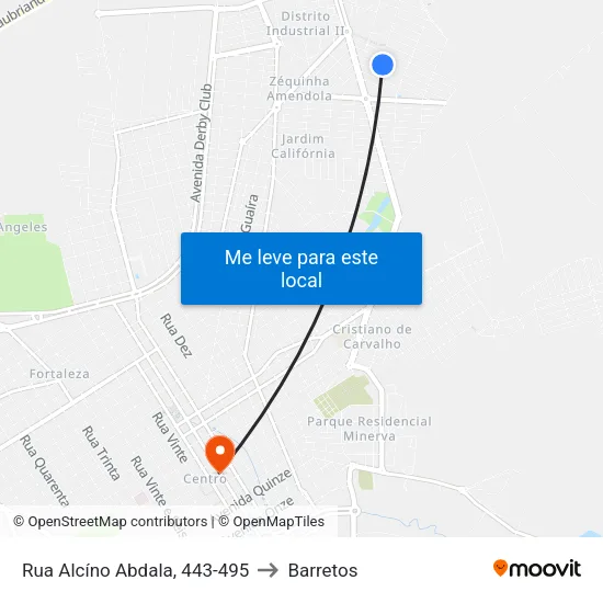 Rua Alcíno Abdala, 443-495 to Barretos map