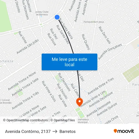 Avenida Contôrno, 2137 to Barretos map
