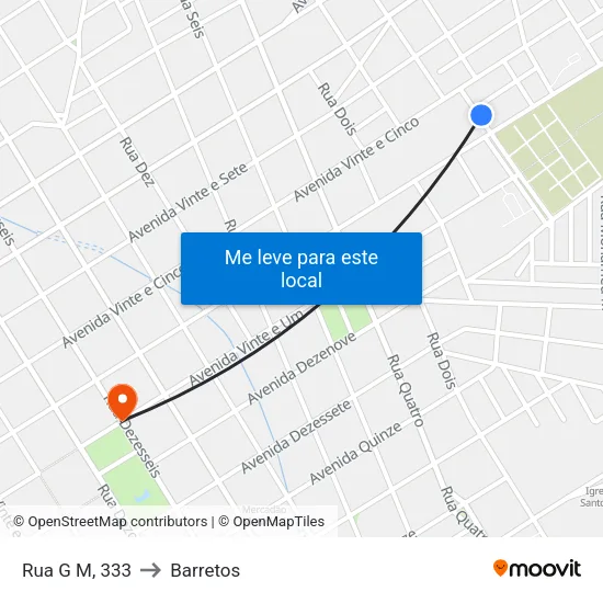 Rua G M, 333 to Barretos map