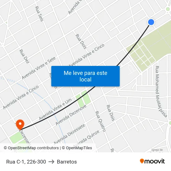 Rua C-1, 226-300 to Barretos map