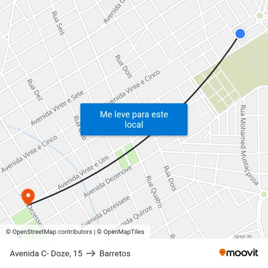 Avenida C- Doze, 15 to Barretos map