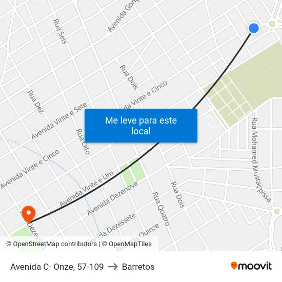 Avenida C- Onze, 57-109 to Barretos map
