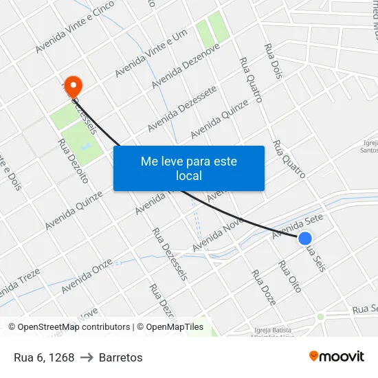 Rua 6, 1268 to Barretos map