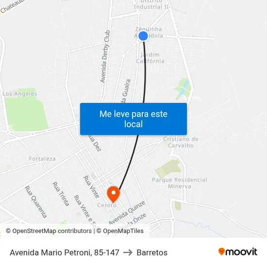 Avenida Mario Petroni, 85-147 to Barretos map