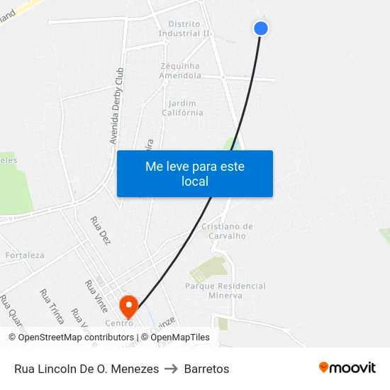 Rua Lincoln De O. Menezes to Barretos map