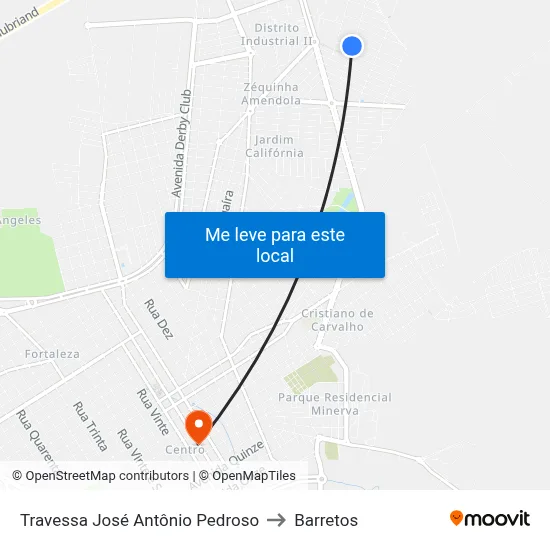 Travessa José Antônio Pedroso to Barretos map