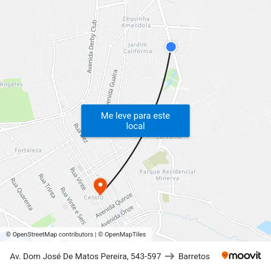 Av. Dom José De Matos Pereira, 543-597 to Barretos map