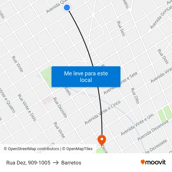 Rua Dez, 909-1005 to Barretos map