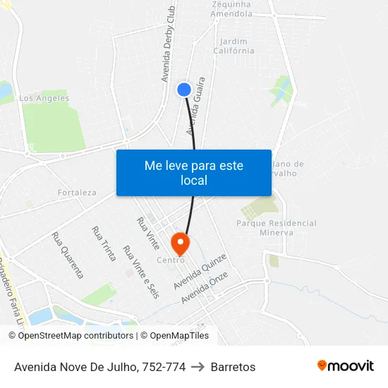 Avenida Nove De Julho, 752-774 to Barretos map