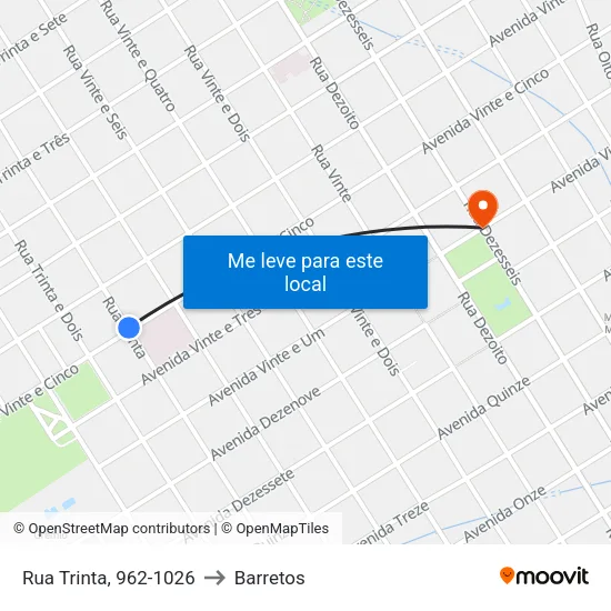 Rua Trinta, 962-1026 to Barretos map