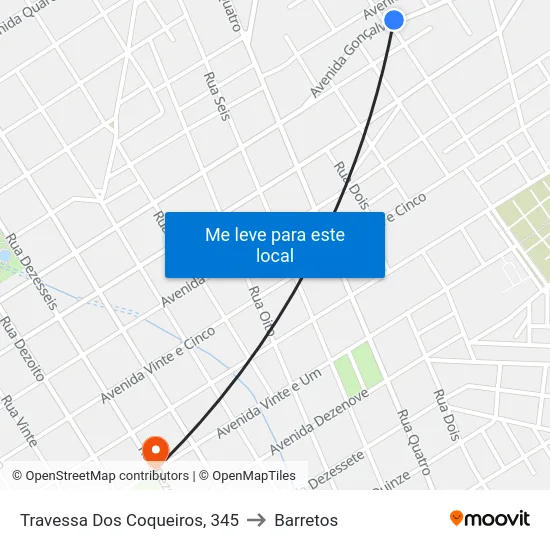 Travessa Dos Coqueiros, 345 to Barretos map
