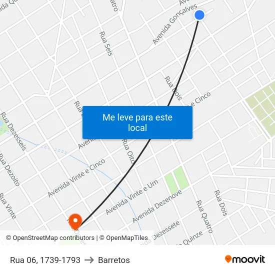 Rua 06, 1739-1793 to Barretos map